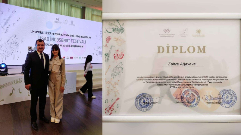 İsmayıllı: Uşaq İncəsənət Məktəbinin məzunu festivaldan diplomla qayıdır