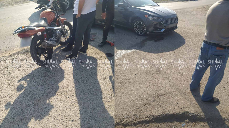 Qubada motosikl və avtomobil toqquşub