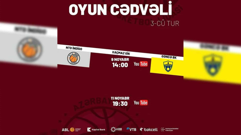 Xaçmaz Azərbaycan Basketbol Liqasının 3-cü turunda ev sahibi olacaq