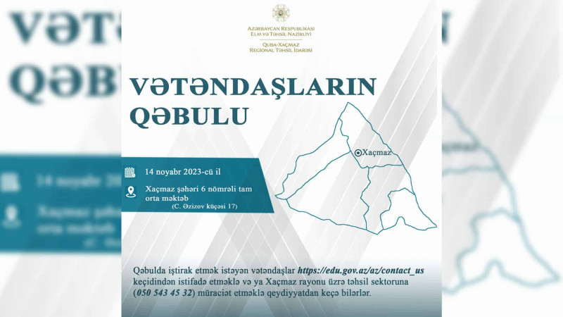 Quba-Xaçmaz RTİ müdiri Xaçmaz sakinləri ilə görüşəcək