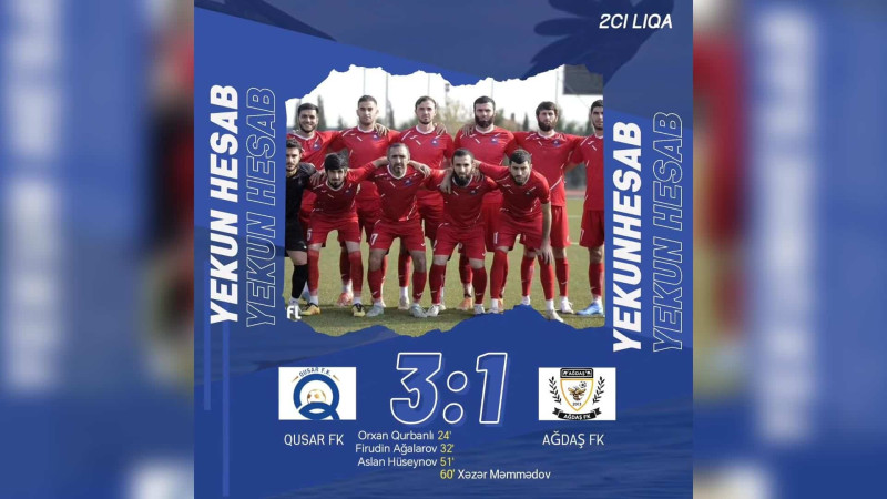 Futbol: II Liqanın XI turunda “Qusar” FK uğur qazanıb