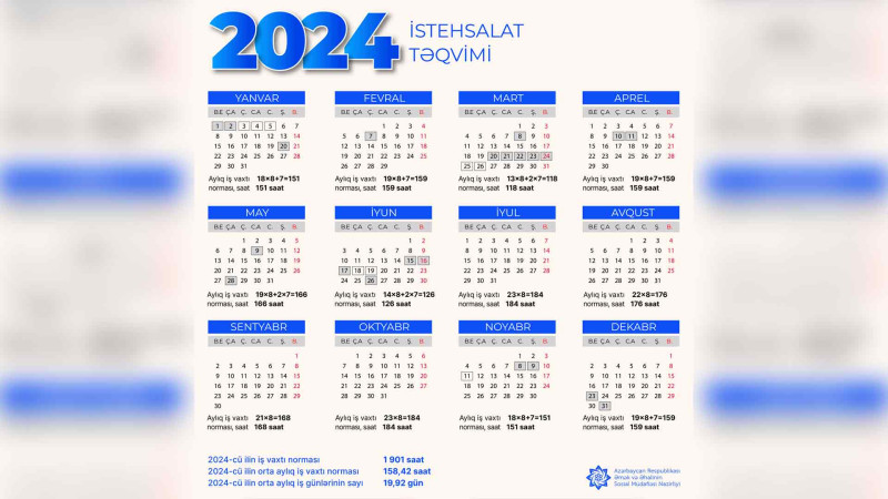 2024-cü ilin qeyri-iş günləri açıqlanıb