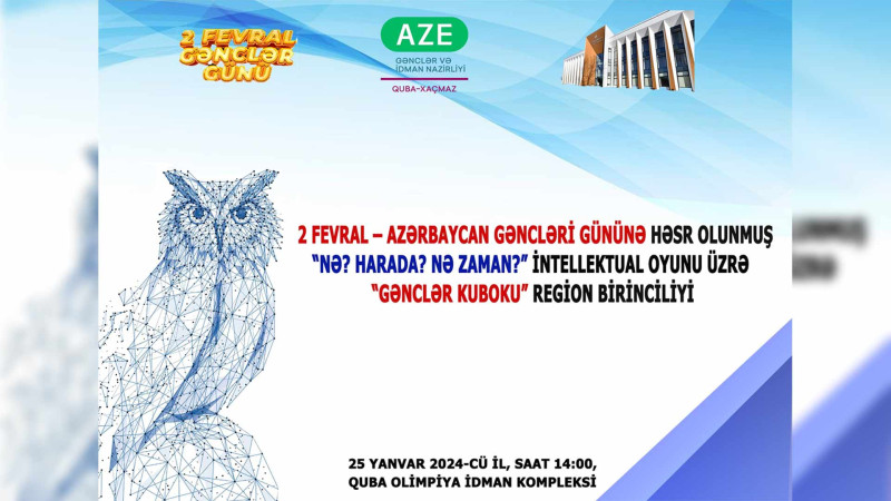 Quba: “Nə? Harada? Nə zaman?” oyununun region birinciliyi keçiriləcək