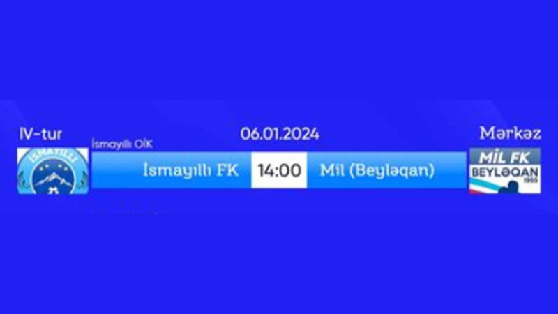 Region Liqası: “İsmayıllı” FK “Mil” FK ilə üz-üzə