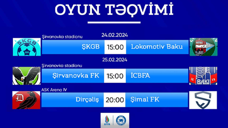 Futbol: Şimal komandalarının oyun təqvimi açıqlanıb