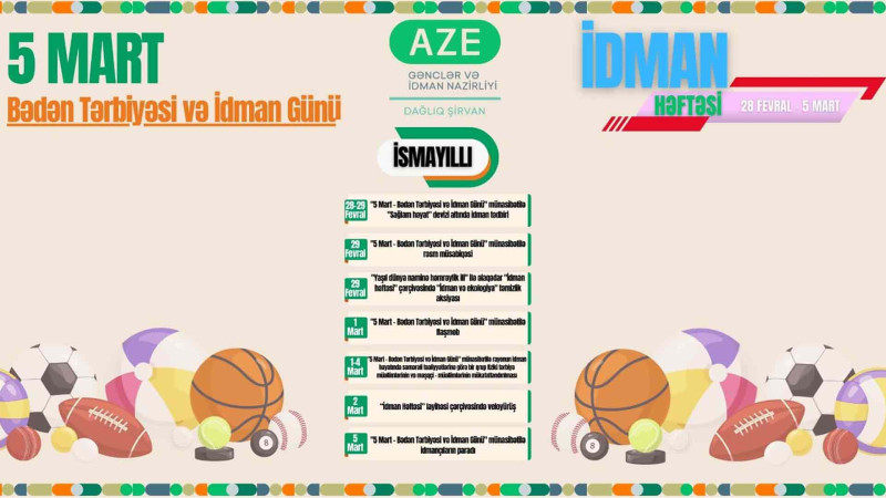 İsmayıllıda “Bədən Tərbiyəsi və İdman Günü” qeyd olunacaq