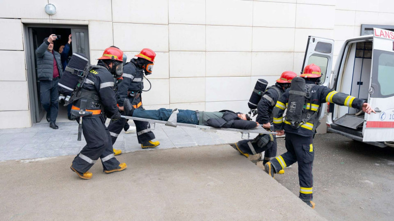 FHN: Qubada tibbi heyət yanğınla mübarizə ilə tanış edilib