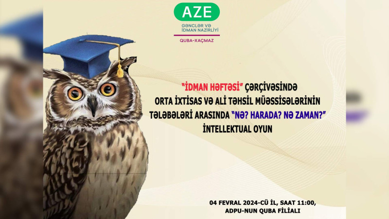 Qubada intellektual oyun keçiriləcək