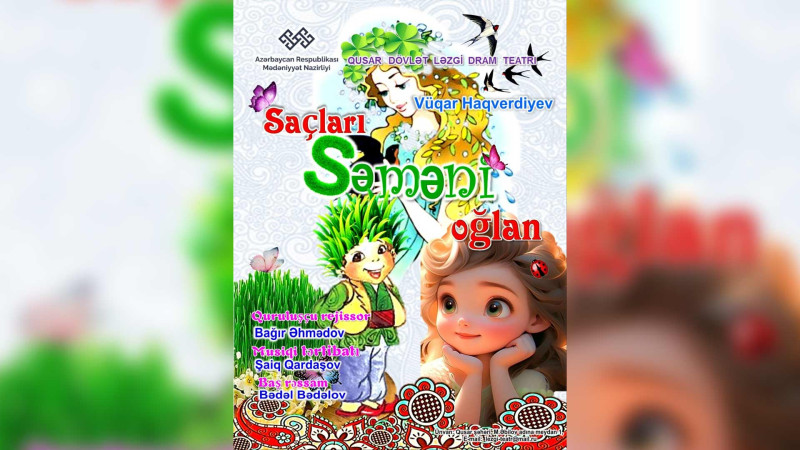 Saçları səməni oğlan tamaşası qusarlı uşaqların görüşünə gəlir