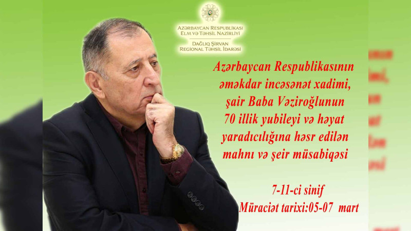 İsmayıllı: şair Baba Vəziroğlunun mahnı və şeirlərinə həsr edilən müsabiqə keçiriləcək