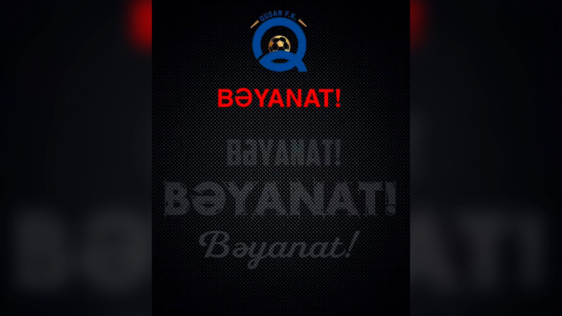Futbol: “Qusar”ın Elvin Xudadatovla əlaqəsi yoxdur