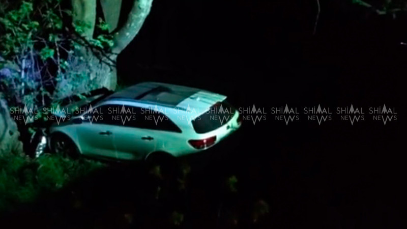 Ödənişli yolda qəza: Avtomobil ağaca çarpılıb