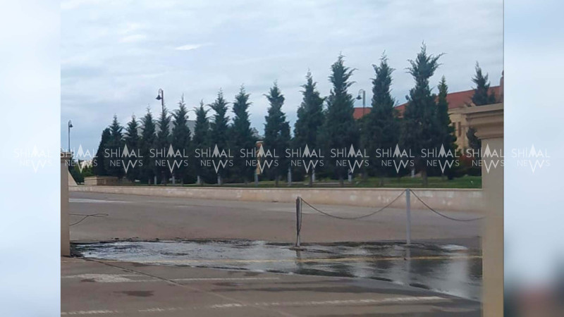 Qubada asfaltı su aparır