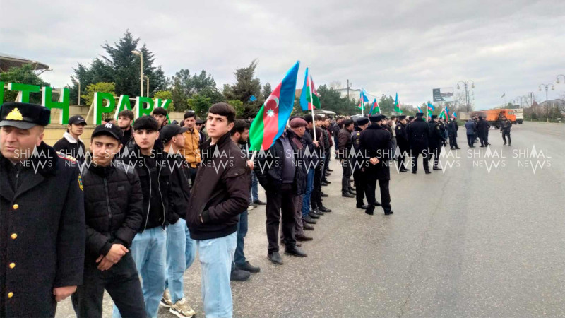 Quba: Sakinlər əsgər Saleh Xələfovun nəşini qarşılayıblar