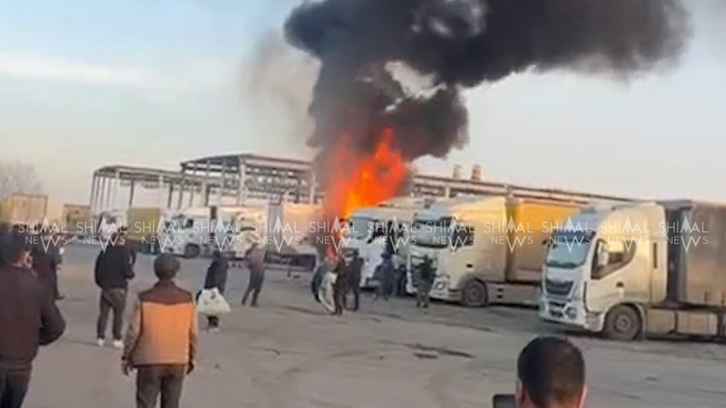 Qusar: Gömrükdə yük avtomobili yanır - VİDEO