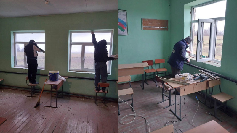 Xaçmaz rayon sakini doğma məktəbinə dəstək olub