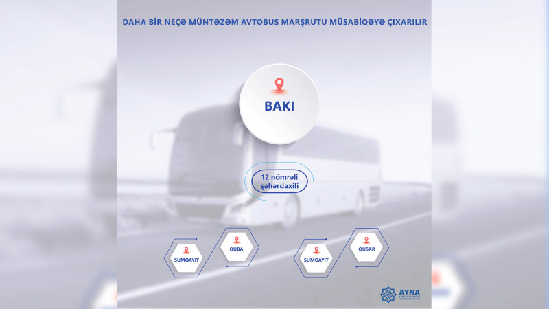 AYNA: Sumqayıt-Qusar və Sumqayıt-Quba avtobus marşrutları müsabiqəyə çıxarılır