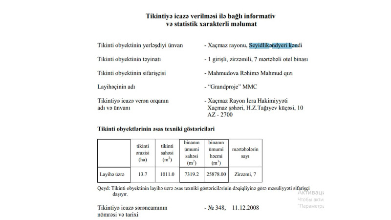 Xaçmaz: El Faro” üstündə çəkişmə gedir