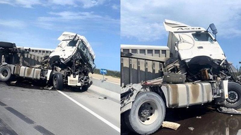 Bakı-Quba yolunda yük avtomobilləri aşıb - VİDEO