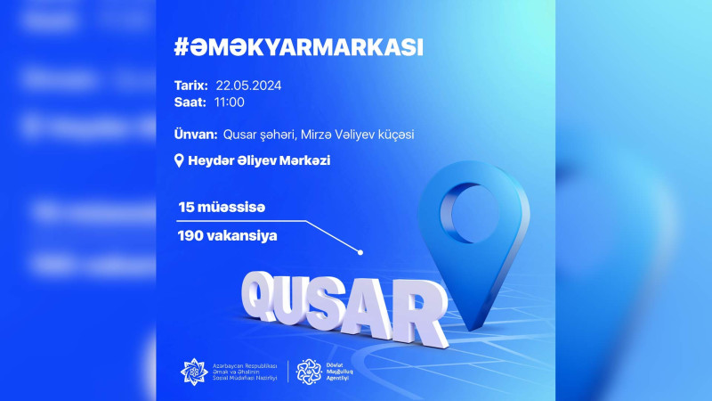 Qusarda əmək yarmarkası keçiriləcək