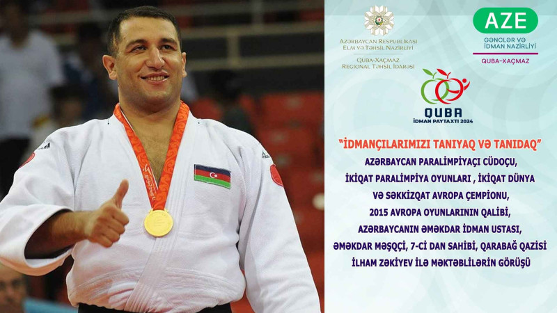 Quba: İkiqat dünya və səkkizqat Avropa çempionu məktəblilərlə görüşəcək