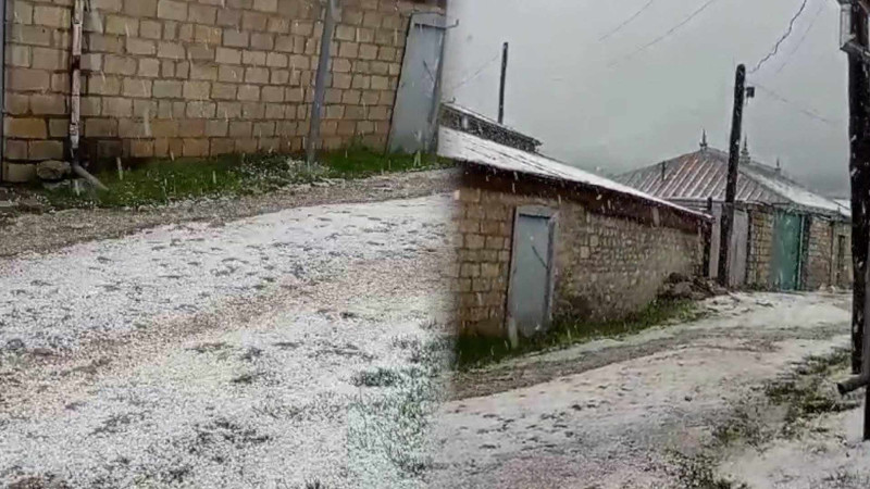 İsmayıllı: Xankəndidə dolu yağıb