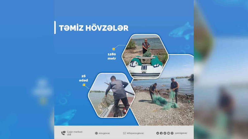 Xaçmaz: Qanunsuz ov alətləri Xəzərdən yığışdırılıb