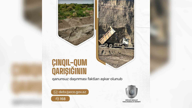 Cəlilabad sakini Qubada çınqıl-qum qarışığını qanunsuz daşıyıb