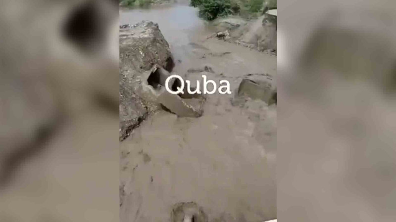 Qubada sel yolu dağıdıb - VİDEO