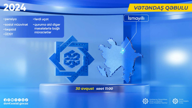 Sosial Xidmətlər Agentliyinin İdarə Heyətinin sədri İsmayıllıda qəbul keçirəcək