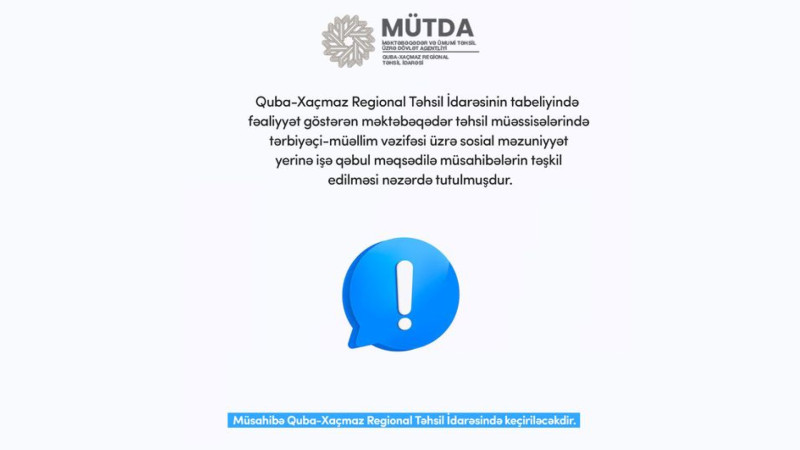 Ləcət və Şirvanlı kəndləri üçün müəllimlər axtarılır