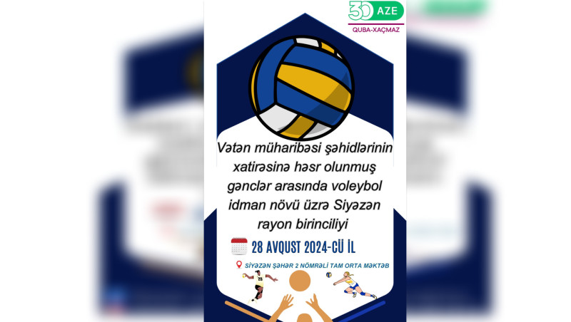 Siyəzəndə gənc voleybolçuların çempionatı təşkil ediləcək