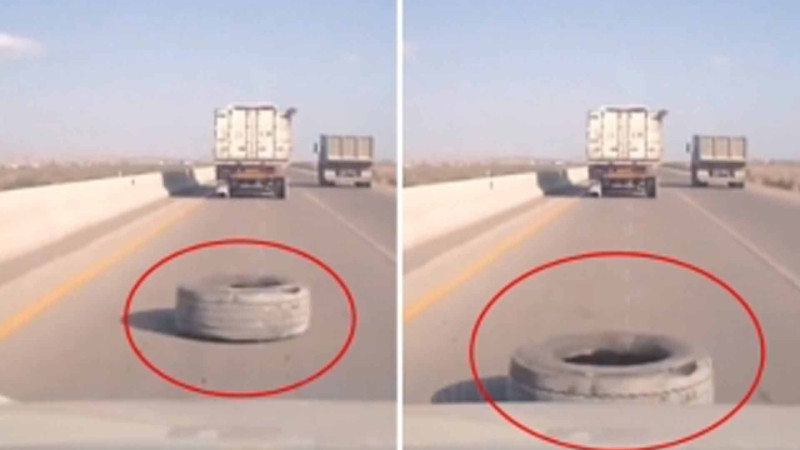 Bakı-Quba yolunda təkər qəzaya səbəb olub - VİDEO