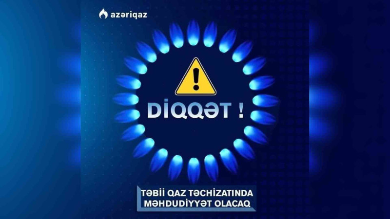 Xaçmaz şəhərində sabah qaz olmayacaq
