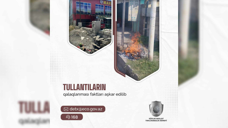 DETX: 2 müəssisə tullantıları qanunsuz utilizasiya edib