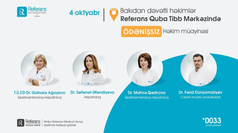 Qubada ödənişsiz həkim müayinəsi keçiriləcək