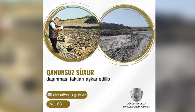 Qudyalçaydan qeyri-qanuni qum daşıyanlara qarşı REYD