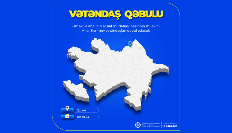 Nazir müavini Anar Kərimov Qusarda qəbul keçirəcək