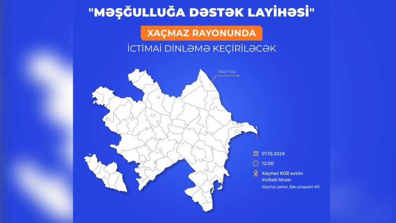 Xaçmazda Məşğulluğa İqtisadi Dəstək layihəsi haqqında məlumat veriləcək