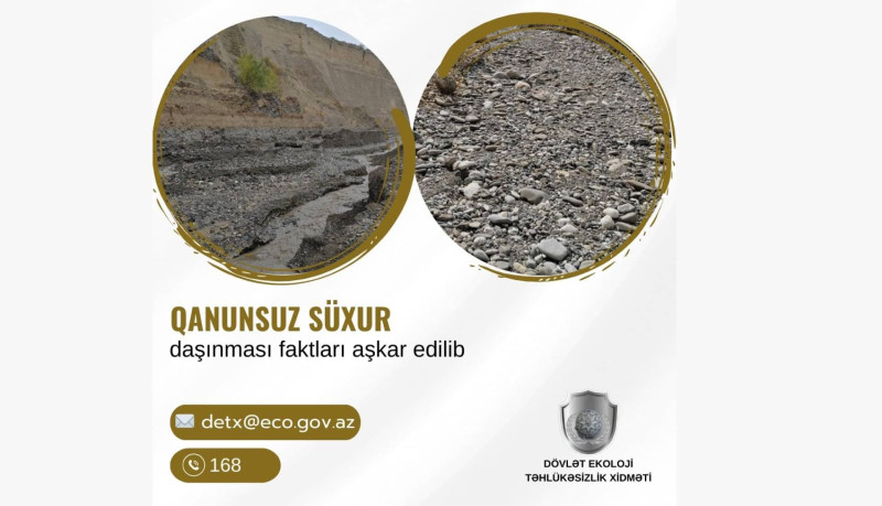 Qubada çınqıl-qum qarışığı qanunsuz daşınıb