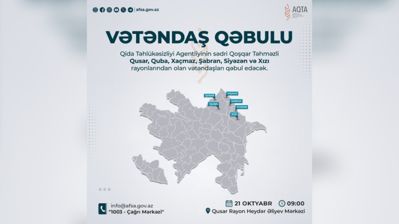 AQTA şimal bölgəsinin vətəndaşları ilə görüş keçirəcək