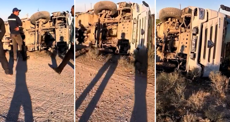 Motosikletlə toqquşmamaq üçün manevr edən sürücü qəzaya düşdü - VİDEO