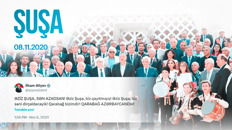 Prezident İlham Əliyevin Şuşa ilə bağlı paylaşımı
