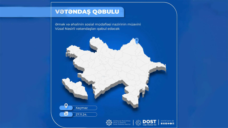 Nazir müavini Xaçmazda sakinləri dinləyəcək