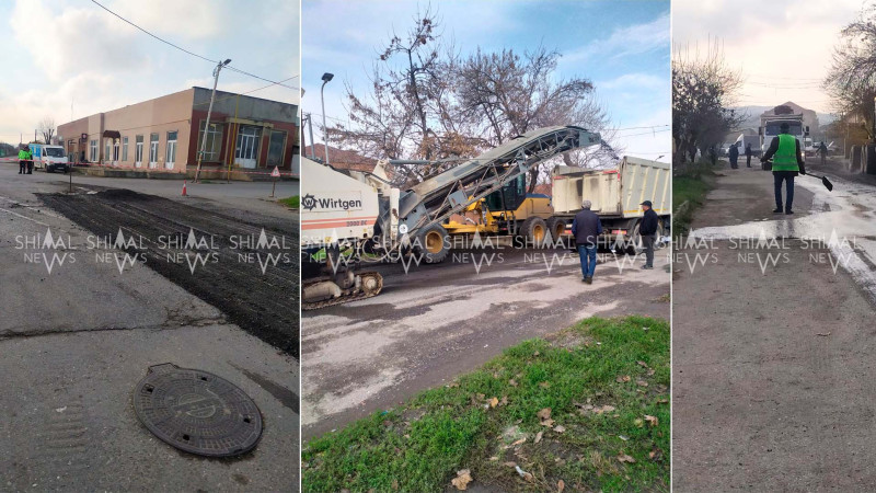 Qubada asfaltlama işləri aparılır - FOTO