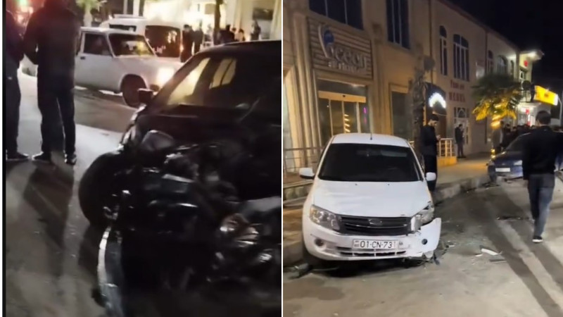 Xaçmazda zəncirvari qəza - VİDEO