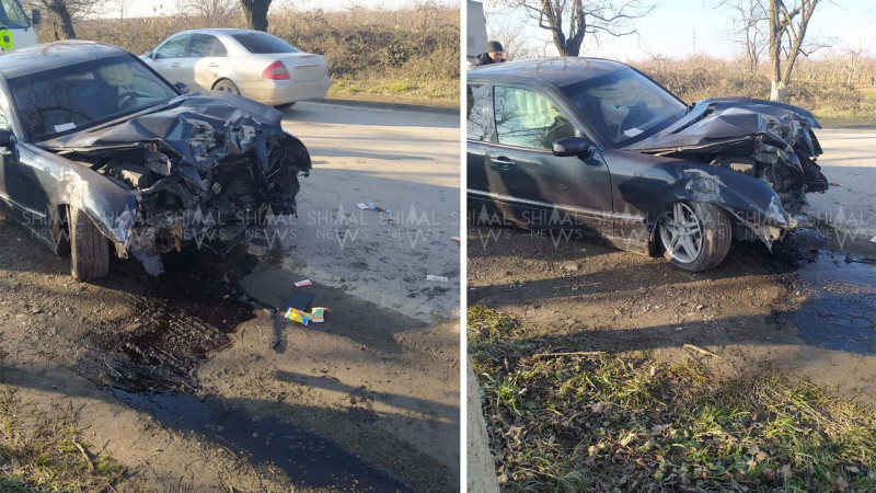 Qubada minik avtomobili ağaclara çırpıldı - FOTO