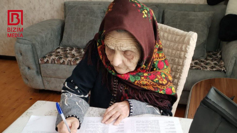 Şabranın 105 yaşlı seçicisi səs verdi - VİDEO