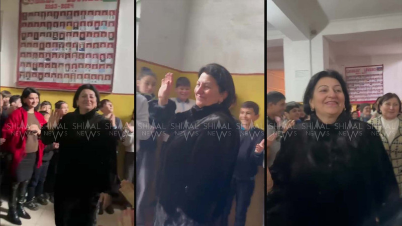 Xudatda müəllim doğma məktəbdən alqışlarla yola salındı - VİDEO