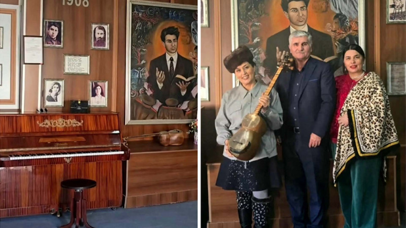 Elza Seyidcahan Mikayıl Müşfiqin ev muzeyinə HƏDİYYƏ İLƏ GƏLİB